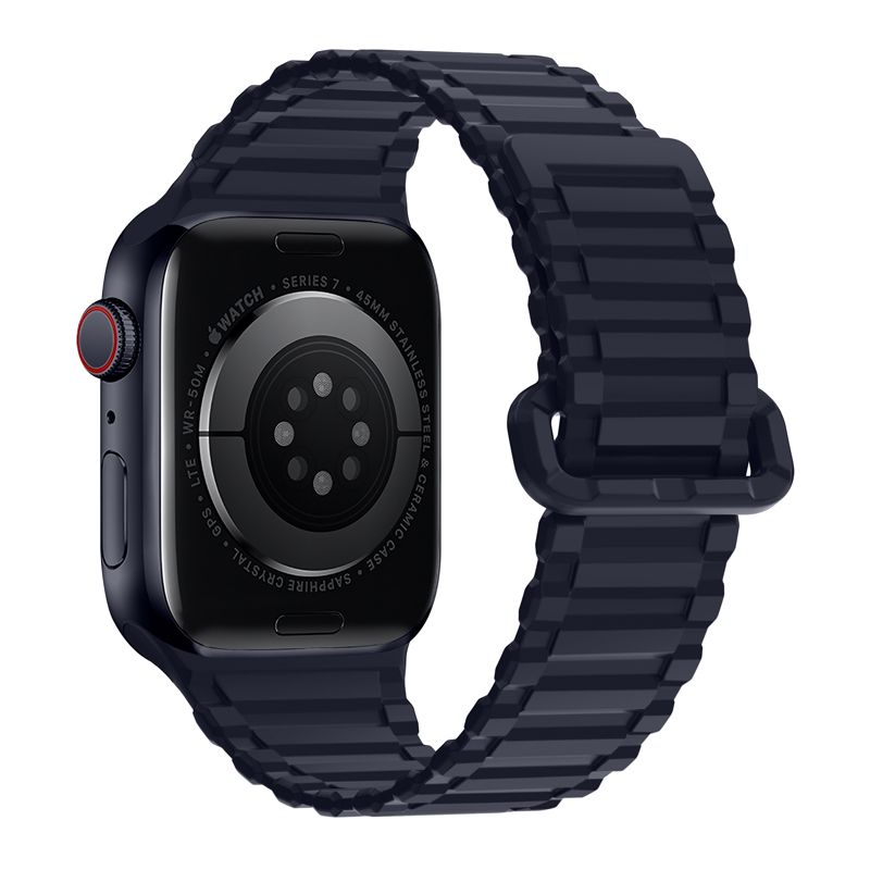 Apple Watch 38 / 40 / 41 / 42mm hoco. iWatch WA06 Flexible series military pattern magnetic silicone strap - evening blue