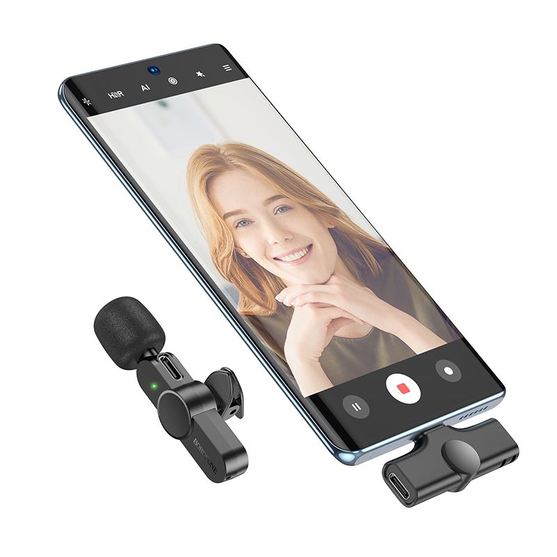 BOROFONE BFK12 Trophy lavalier wireless digital microphone Type-C - black
