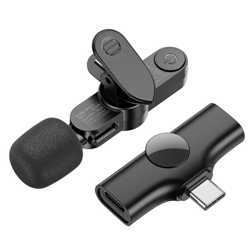 BOROFONE BFK12 Trophy lavalier wireless digital microphone Type-C - black