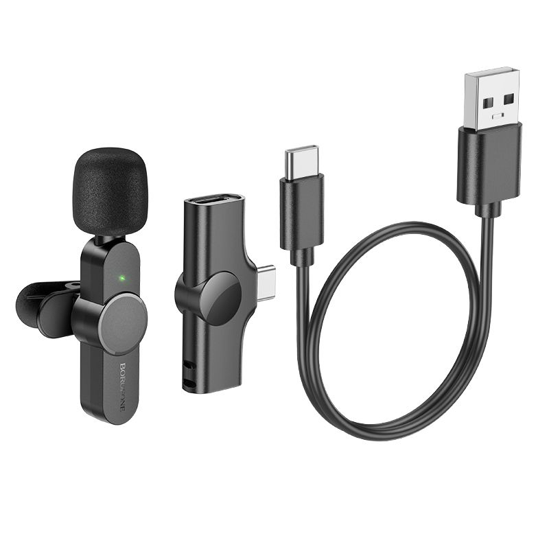 BOROFONE BFK12 Trophy lavalier wireless digital microphone Type-C - black