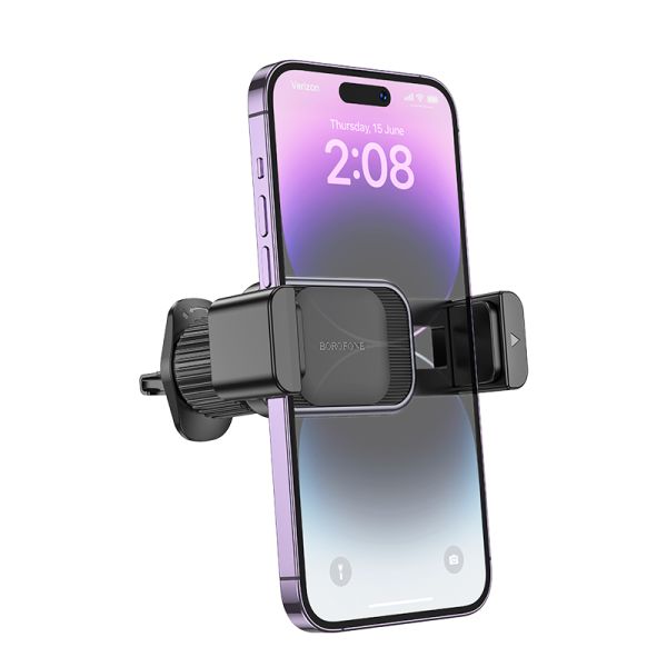 BOROFONE BH106 Ascend pull clip car holder(air outlet) - black metal gray