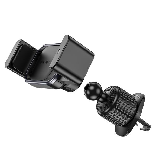 BOROFONE BH106 Ascend pull clip car holder(air outlet) - black metal gray