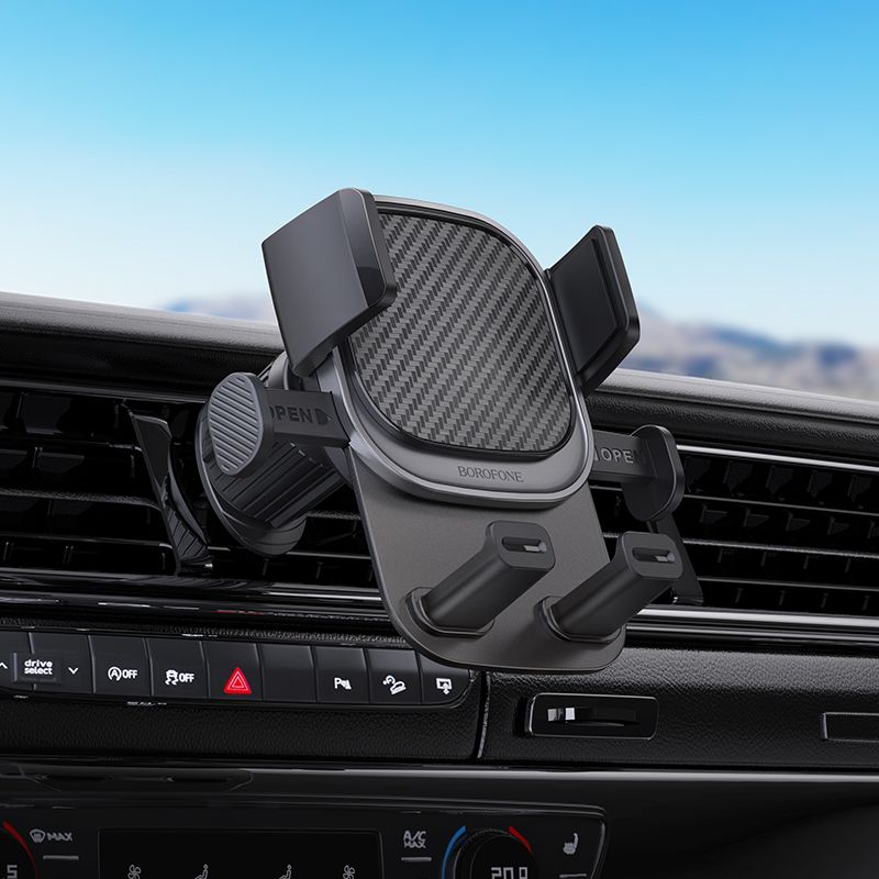 BOROFONE BH120 Delightful one-button car holder(air outlet) - black gray
