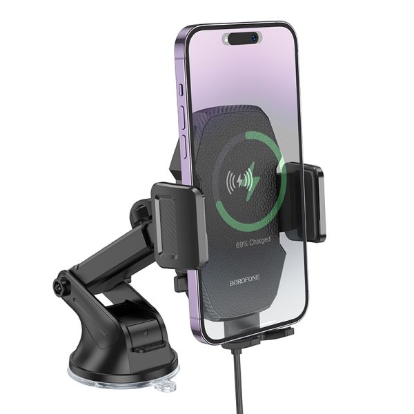 BOROFONE BH214 Adelante wireless fast charging car holder(center console) - black