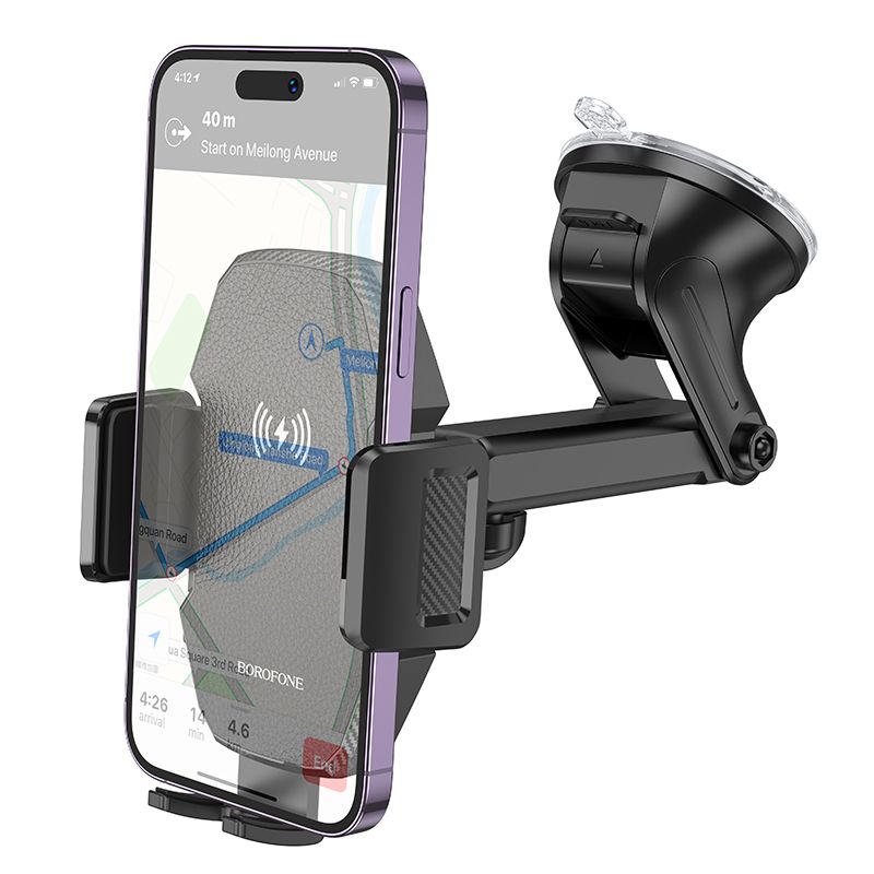 BOROFONE BH214 Adelante wireless fast charging car holder(center console) - black