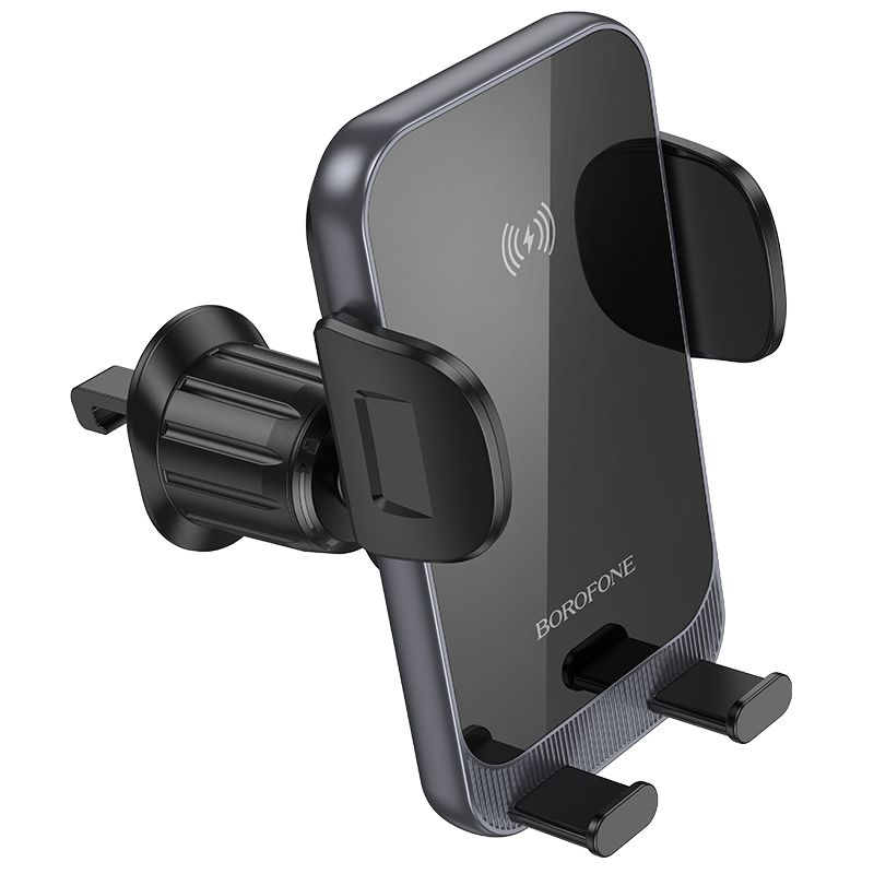BOROFONE BH220 Leader automatic induction wireless fast charging car holder(air outlet) - black gray
