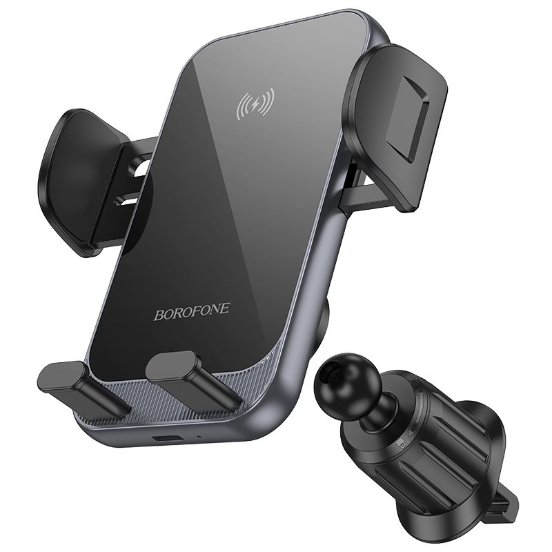 BOROFONE BH220 Leader automatic induction wireless fast charging car holder(air outlet) - black gray