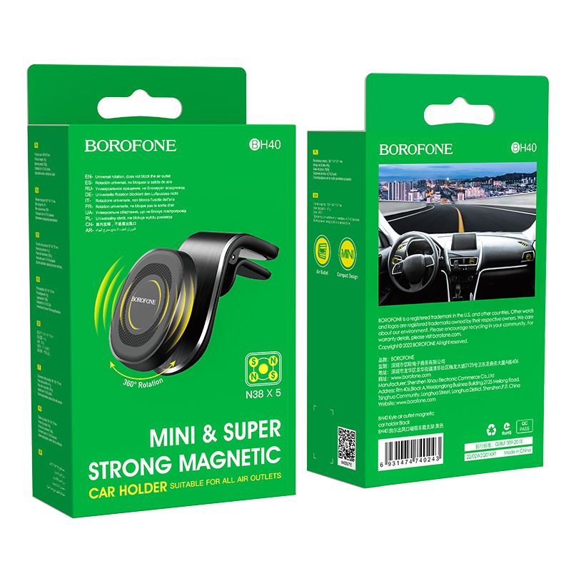BOROFONE BH40 Kyle air outlet magnetic car holder - black