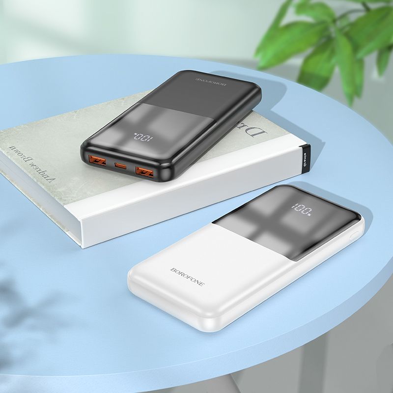 BOROFONE BJ36 Time 22.5W+PD20W fully compatible power bank with digital display(10000mAh) - white
