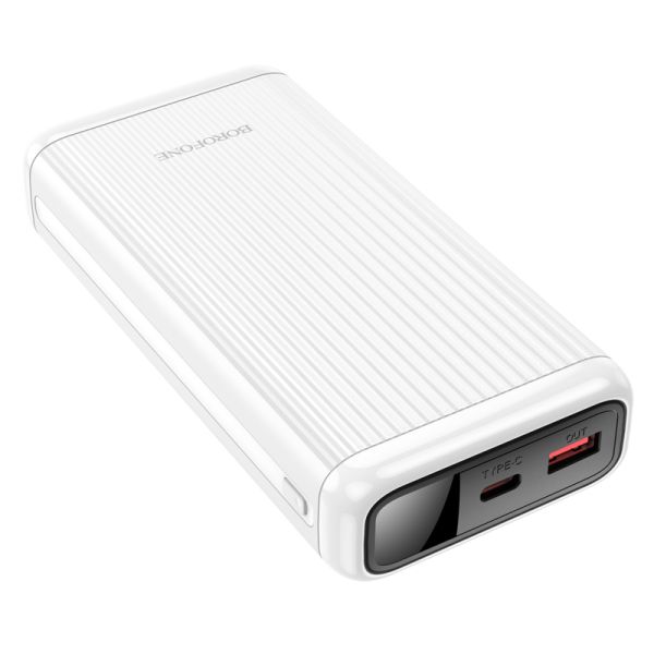 BOROFONE BJ42A Speed of 22.5W+PD20W fully compatible power bank with digital display(20000mAh) - white