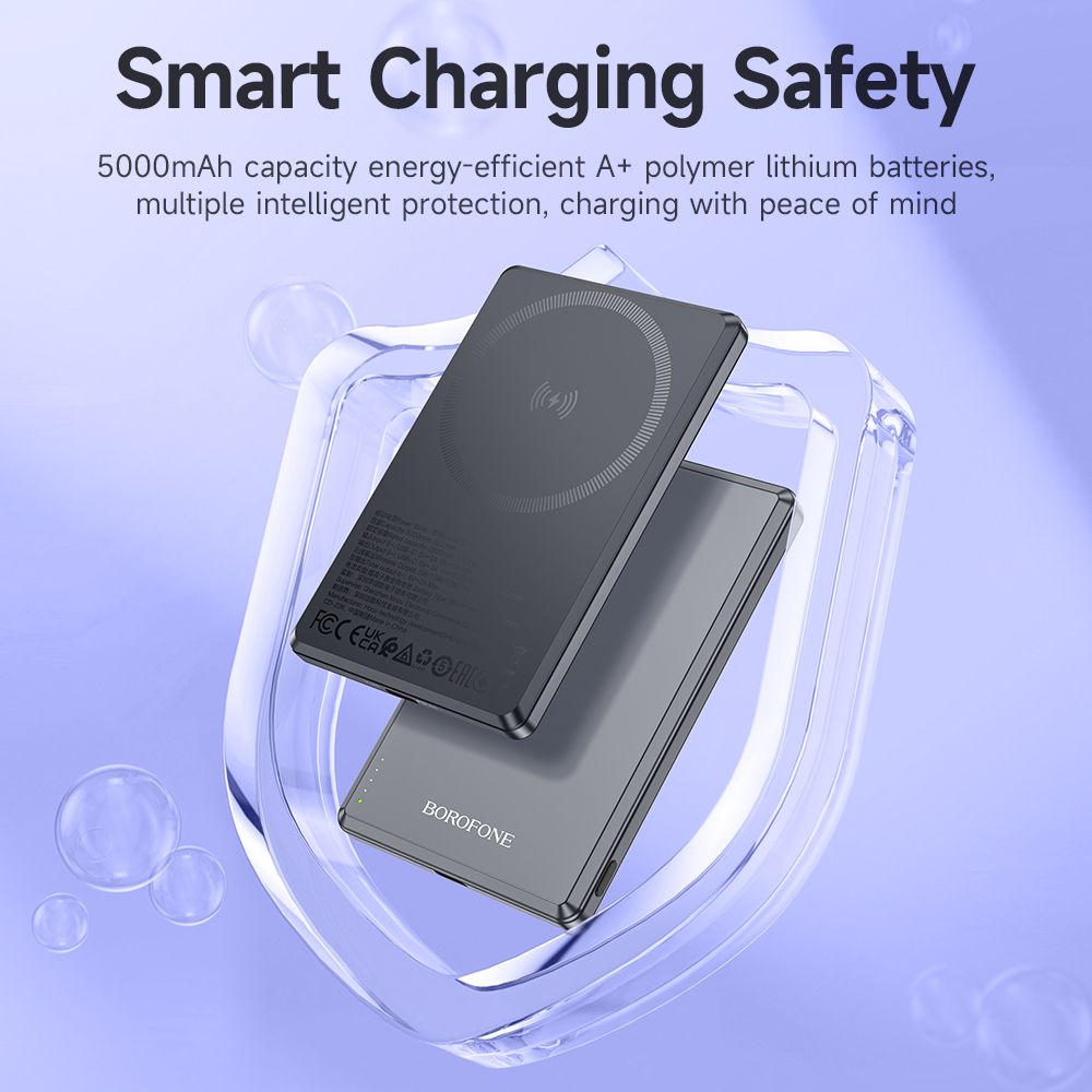BOROFONE BJ50 Leader PD20W Mag power bank 5000mAh (MagSafe Compatible) - purple