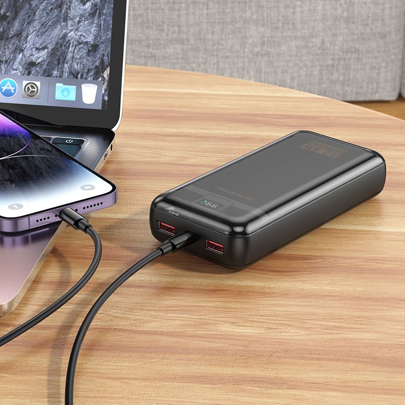 BOROFONE BJ52A Power 22.5W+PD20W fully compatible power bank with digital display(20000mAh) - black