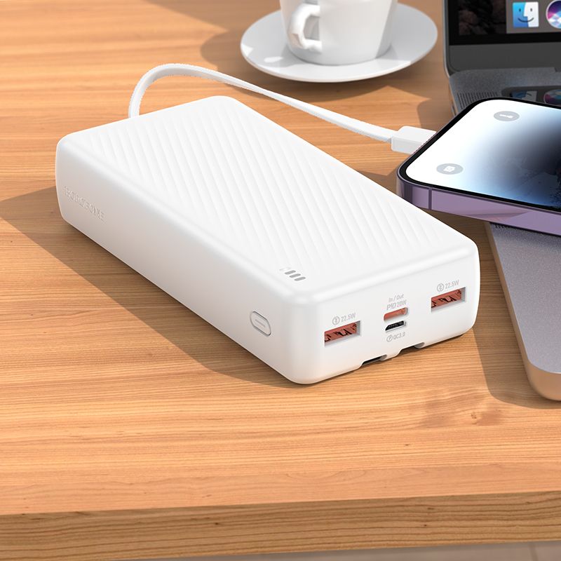 BOROFONE BJ57A Graceful 22.5W+PD20W fully compatible power bank with cable(20000mAh) - white