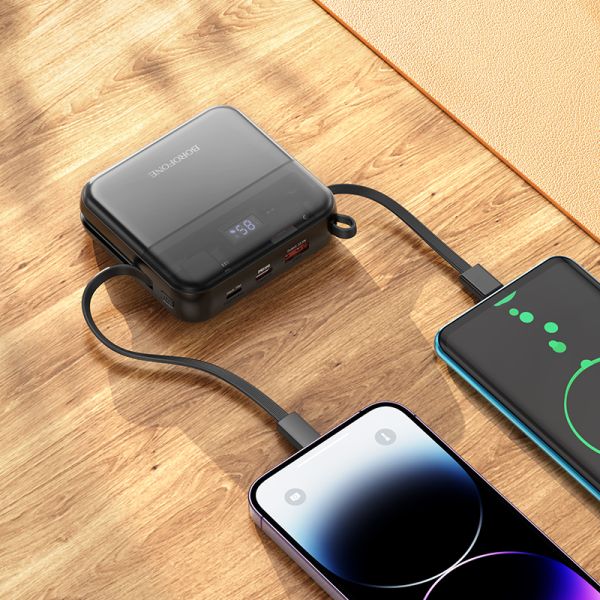 BOROFONE BJ64 Distinct 22.5W+PD20W fully compatible power bank with cable(10000mAh) - black