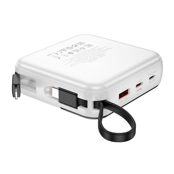BOROFONE BJ64 Distinct 22.5W+PD20W fully compatible power bank with cable(10000mAh) - white