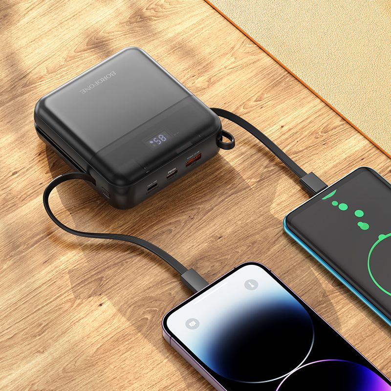 BOROFONE BJ64A Distinct 22.5W+PD20W fully compatible power bank with cable(20000mAh) - black
