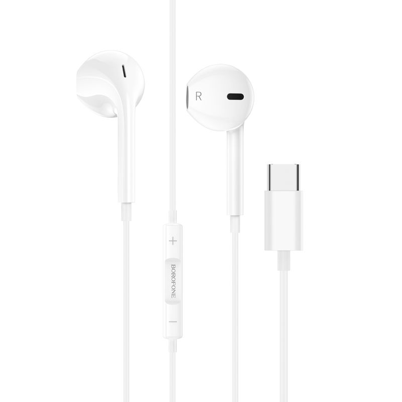 BOROFONE BM80 Magnificent Type-C wire-controlled digital earphones with microphone - white