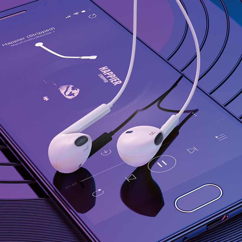 BOROFONE BM80 Magnificent Type-C wire-controlled digital earphones with microphone - white