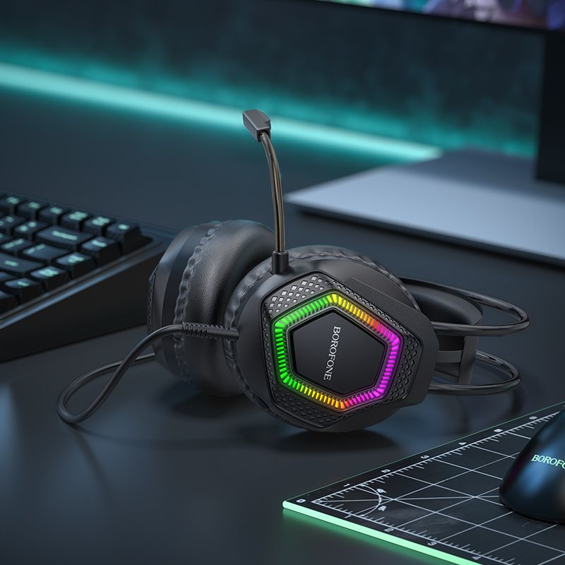 BOROFONE BO105 Thunder Gaming Headphones with Mic - Black