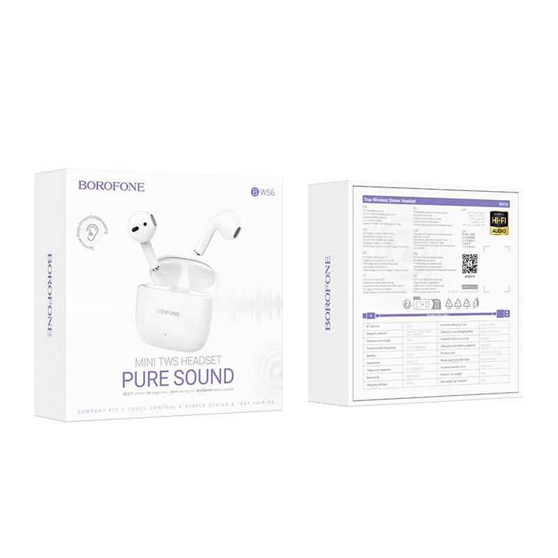 BOROFONE BW65 Deseo true wireless BT headset - white