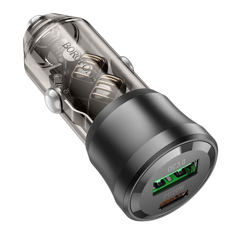 BOROFONE BZ25 Journey PD38W(1C1A) car charger - transparent black