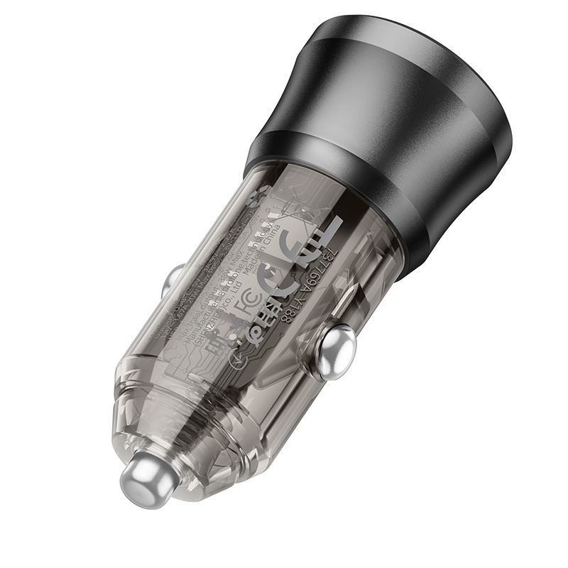 BOROFONE BZ25 Journey PD38W(1C1A) car charger - transparent black