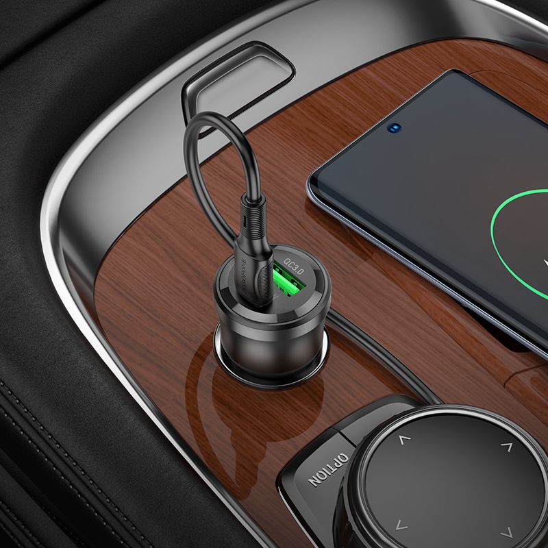 BOROFONE BZ25 Journey PD38W(1C1A) car charger - transparent black