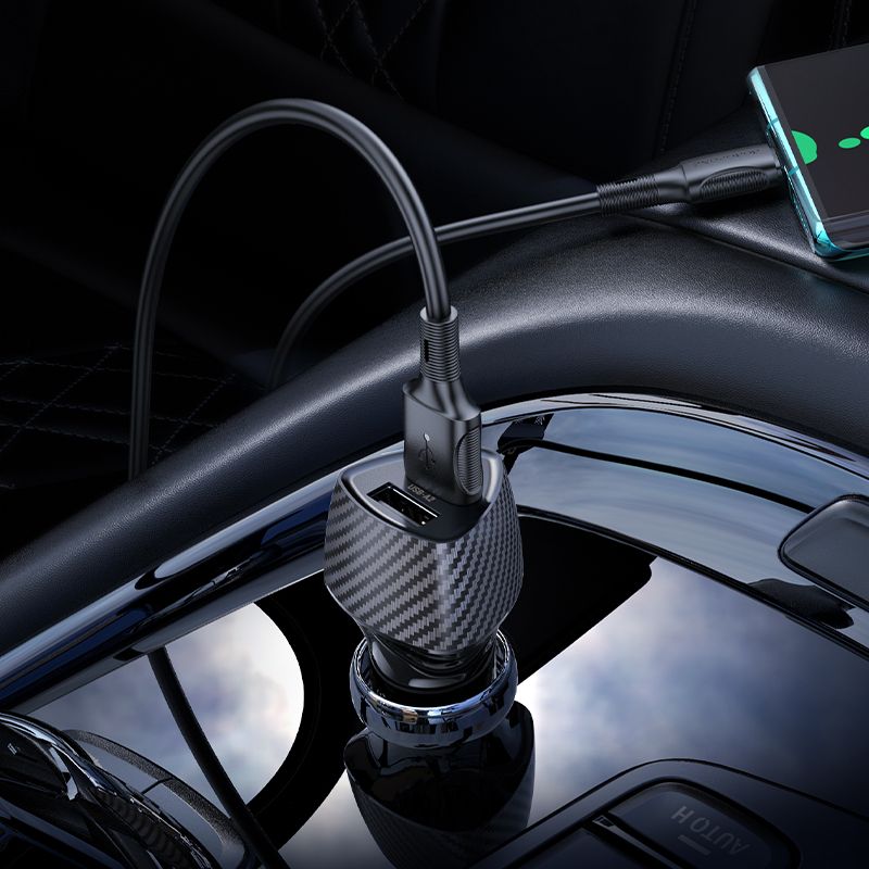 BOROFONE BZ31A Solid dual-port car charger - black