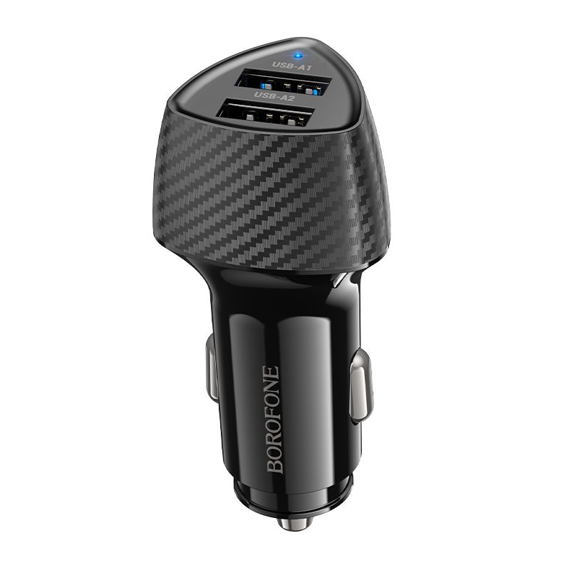 BOROFONE BZ31A Solid dual-port car charger - black