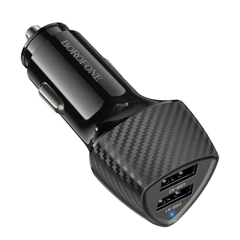 BOROFONE BZ31A Solid dual-port car charger - black