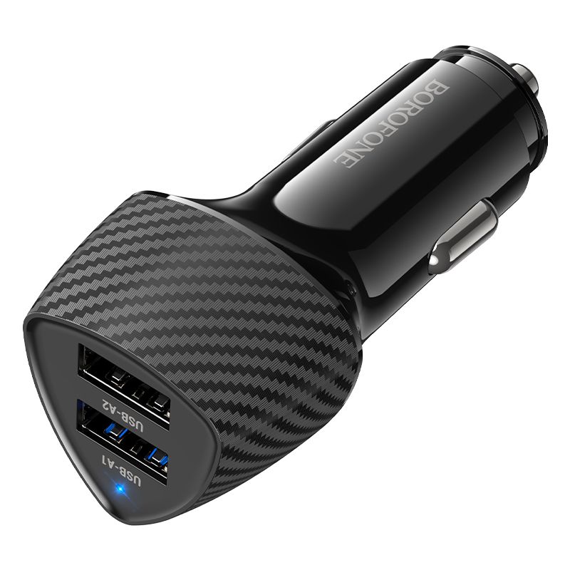 BOROFONE BZ31A Solid dual-port car charger - black