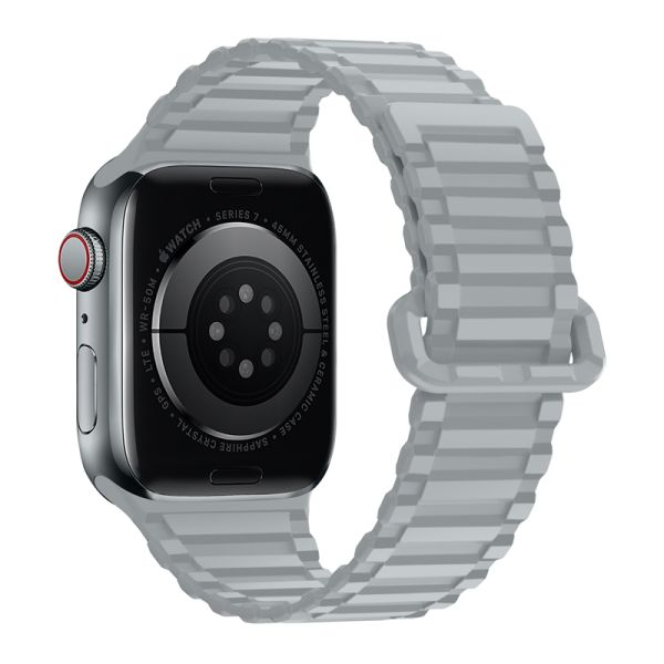 Apple Watch 44 / 45 / 46 / 49mm hoco. iWatch WA06 Flexible series military pattern magnetic silicone strap - cloudy gray