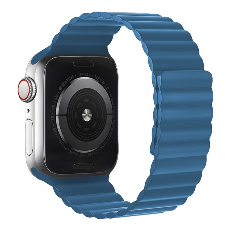 Apple Watch 44 / 45 / 46 / 49mm hoco. iWatch WA07 Flexible series magnetic silicone chain strap - blue