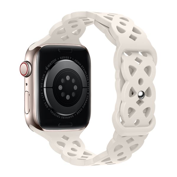 Apple Watch 44 / 45 / 46 / 49mm hoco. iWatch WA09 Flexible series rhombus hollow silicone strap - white
