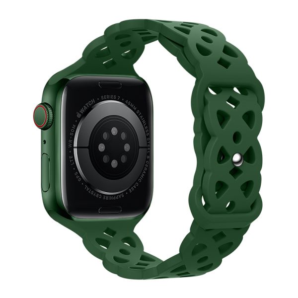 Apple Watch 44 / 45 / 46 / 49mm hoco. iWatch WA09 Flexible series rhombus hollow silicone strap - alfalfa