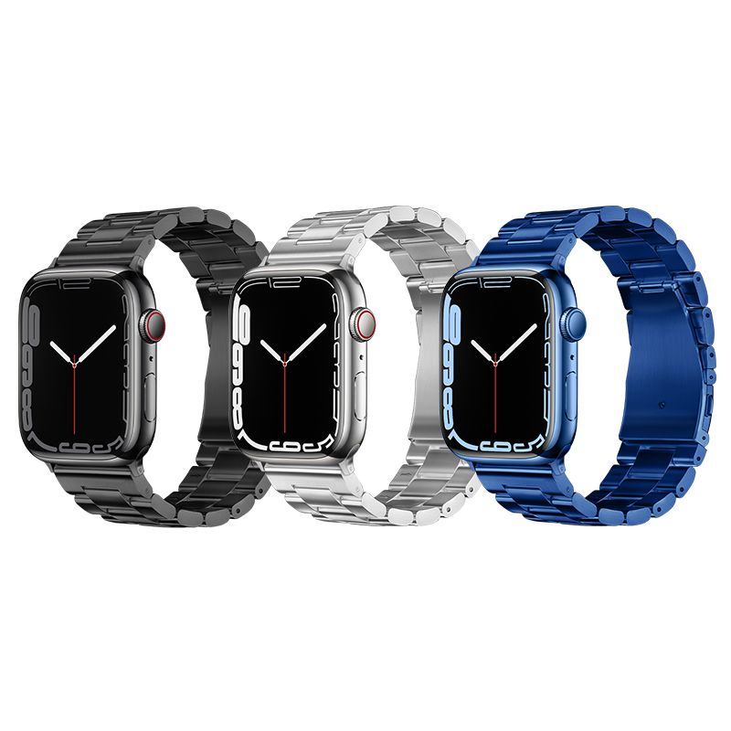 Apple Watch 38 / 40 / 41 / 42mm hoco. iWatch WA10 Grand series three-bead steel strap - blue
