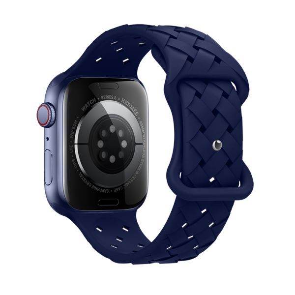 Apple Watch 38 / 40 / 41 / 42mm hoco. iWatch WA16 Flexible series bamboo pattern solid color silicone strap - navy blue