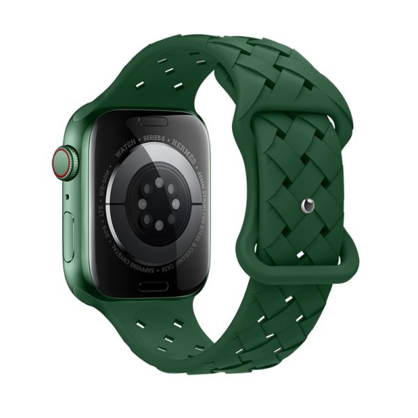 Apple Watch 38 / 40 / 41 / 42mm hoco. iWatch WA16 Flexible series bamboo pattern solid color silicone strap - alfalfa