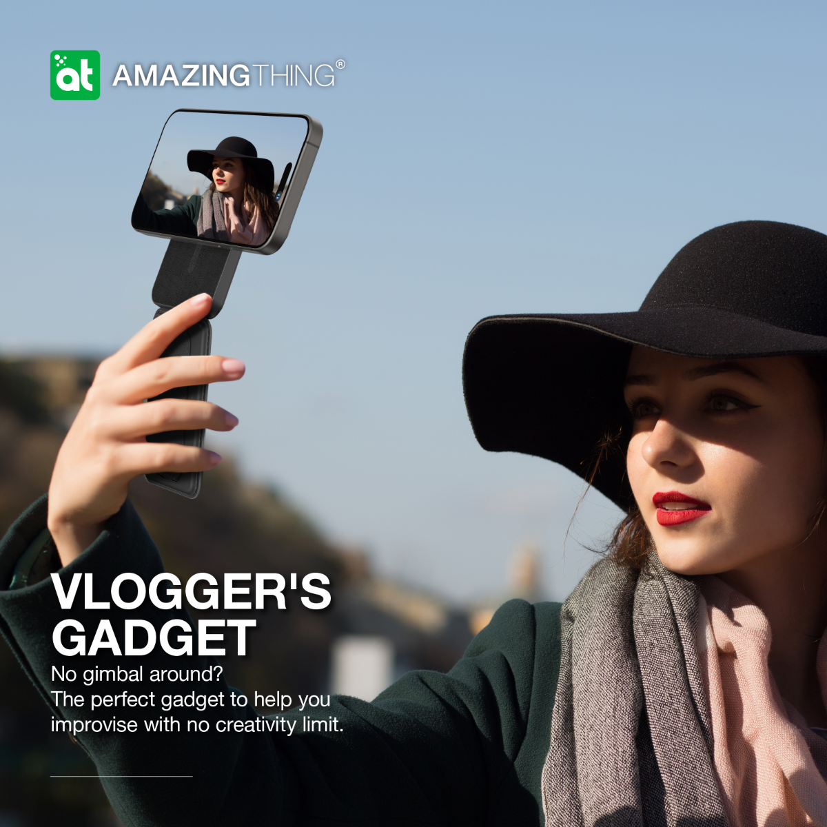 AMAZINGTHING Travel Mag Fold Pro Glamour Link (MagSafe Compatible) - Black