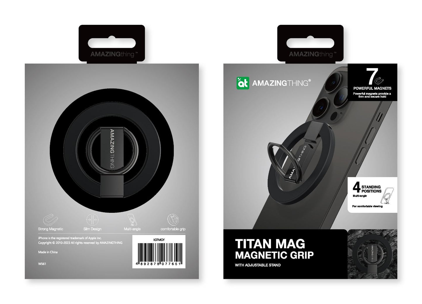 AMAZINGTHING Titan Phone Grip (MagSafe Compatible) - Black
