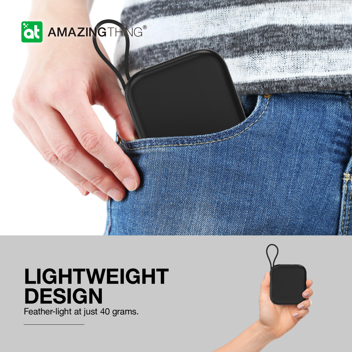 AMAZINGTHING THUNDER GO 10000mAh Power Bank - Black