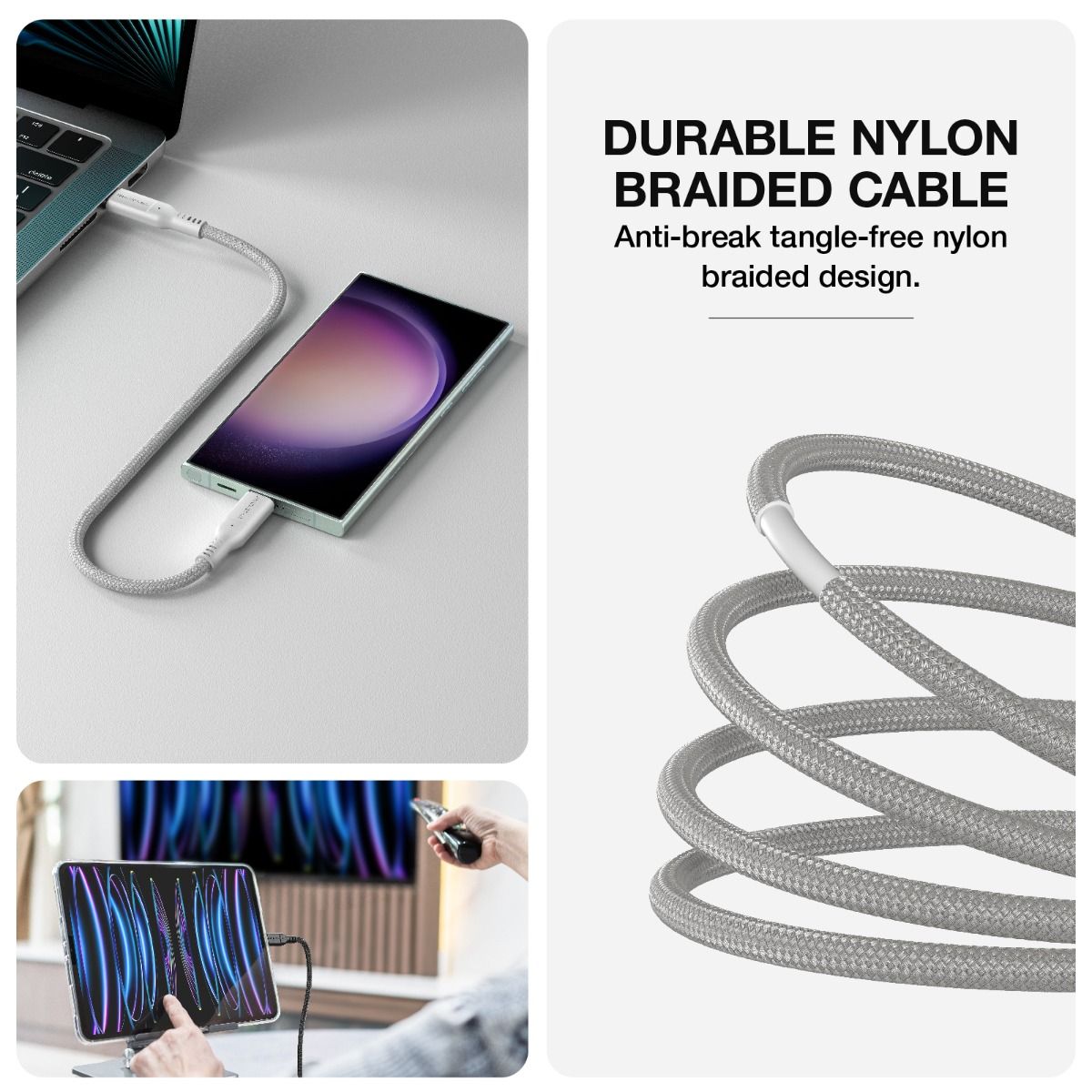 AMAZINGTHING 120cm Thunder Pro 240W C to C USB 3.2 Gen2 Cable - Titan Gray