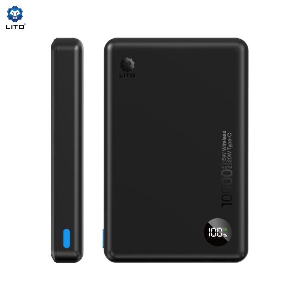 LITO LP08 10000mAh 15W Ultra Thin 5in1 Mag Power Bank (MagSafe Compatible) - Black