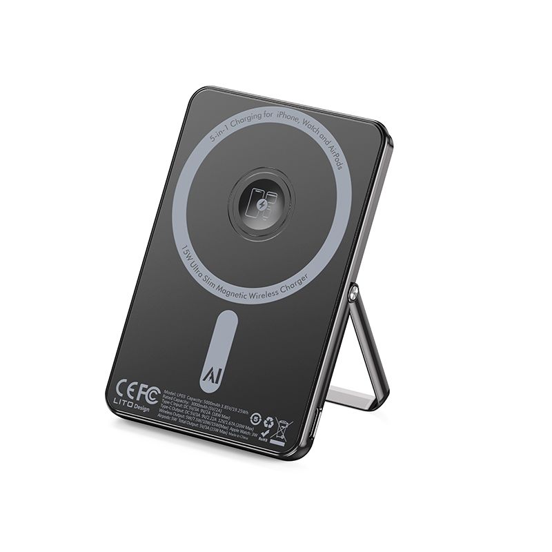 LITO LP03 5000mAh Qi2 15W Ultra AI 5in1 Mag (MagSafe Compatible) - Black