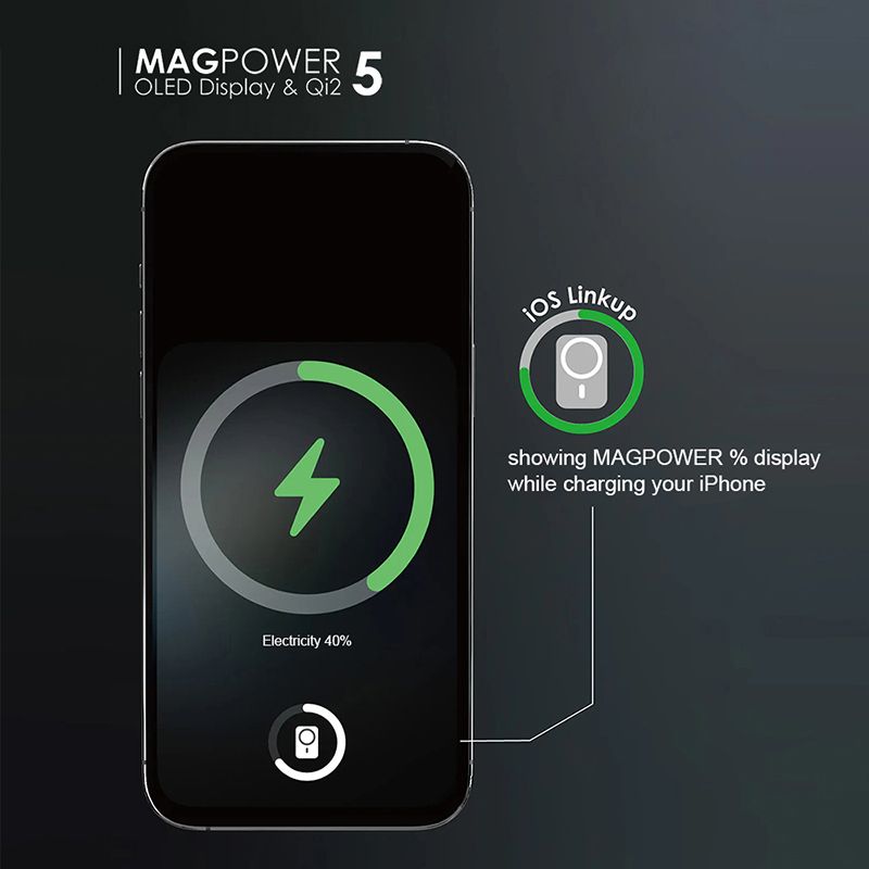 LITO LP03 5000mAh Qi2 15W Ultra AI 5in1 Mag (MagSafe Compatible) - Black