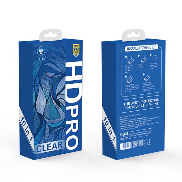 **10pcs/box** - iPhone 17 Pro Max LITO D13 HD PRO Clear Full Glass Full Glue-ESD Glue - Black