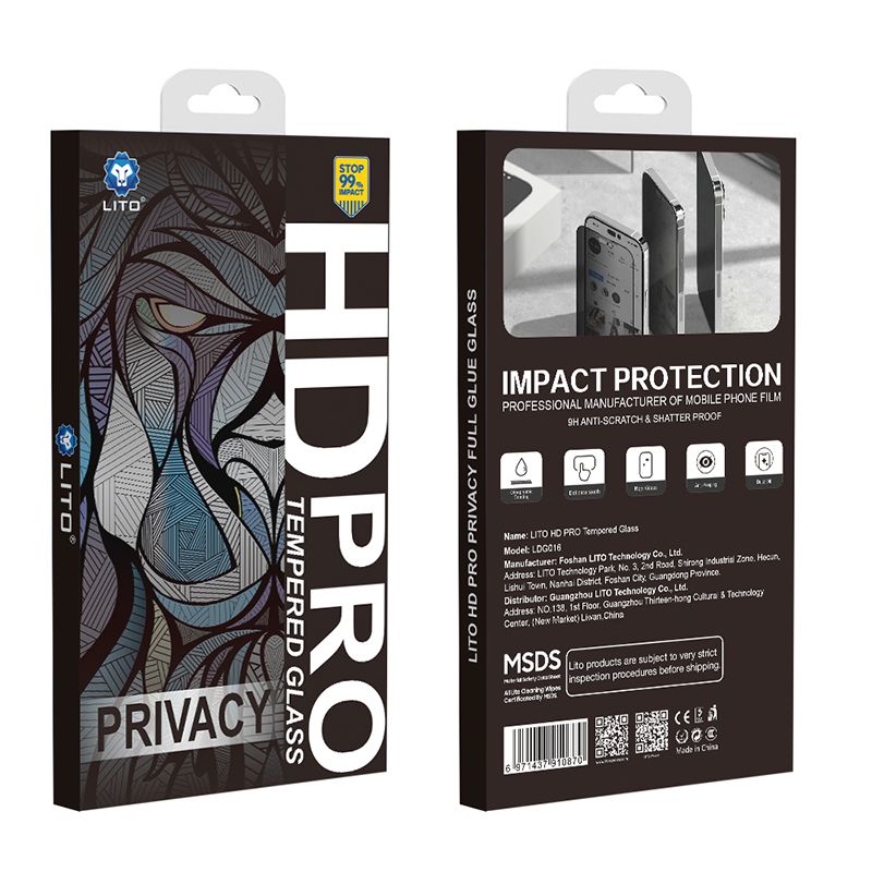 *Priority reserve-Ships early Sep*iPhone 17 Air LITO LT-D16 HD PRO Privacy Full Glass Full Glue-ESD Glue - Black