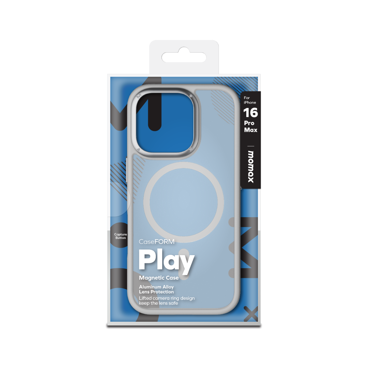 iPhone 16 Pro Max Momax Hybrid Mag Case (MagSafe Compatible) - Grey