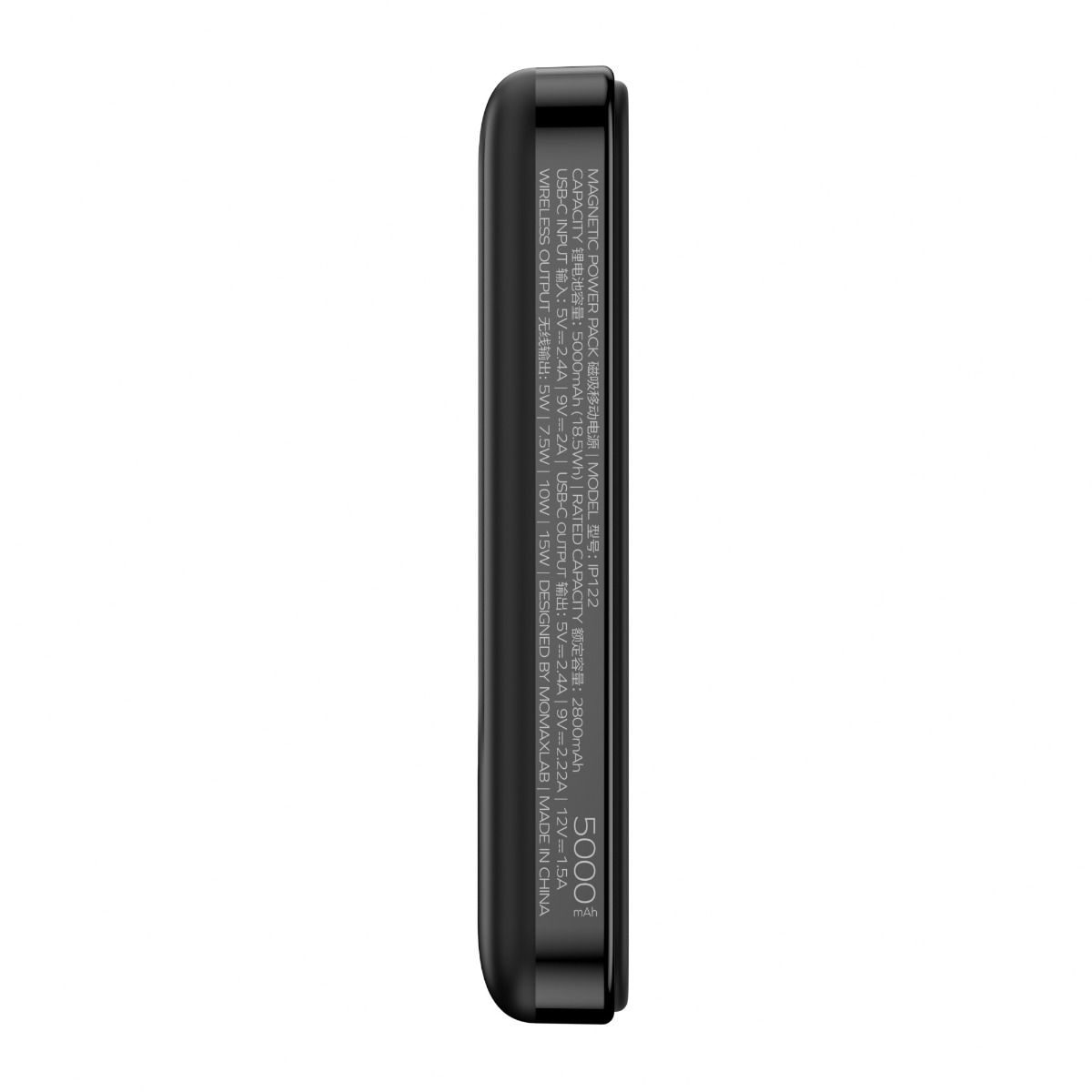 Momax Q.Mag Minimal 5000mAh Mag Wireless Battery (MagSafe Compatible) - Black