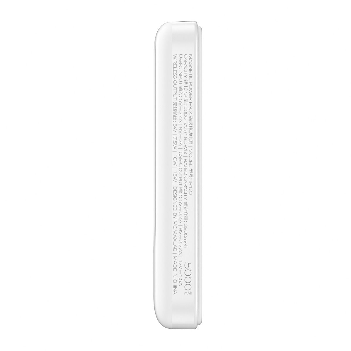 Momax Q.Mag Minimal 5000mAh Mag Wireless Battery (MagSafe Compatible) - White